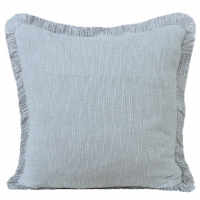 HomeRoots 20" X 20" Micro Gray 100% Cotton Zippered Pillow