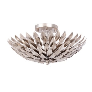 Broche 4 Light Antique Silver Ceiling Mount - 16'' W x 6.25'' H
