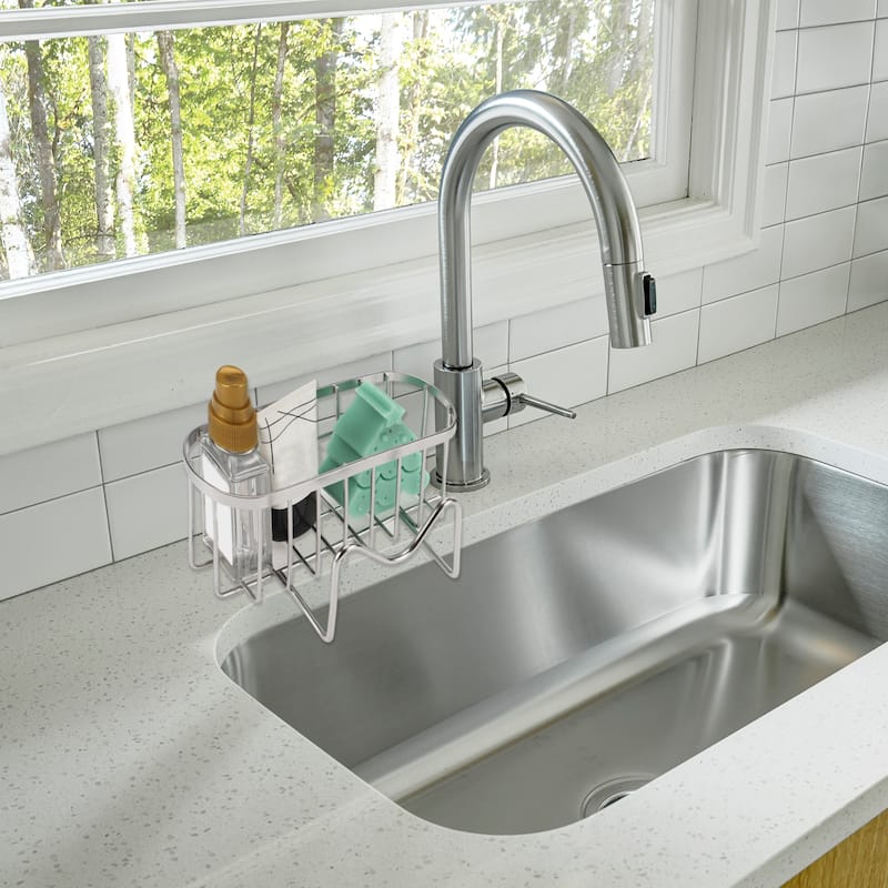 1 Set Sink Caddy Organizer, Sponge Holder, Kitchen Sink Caddy Organizer, Sink Caddy Organizer, 6.50"x3.03"x2.99"