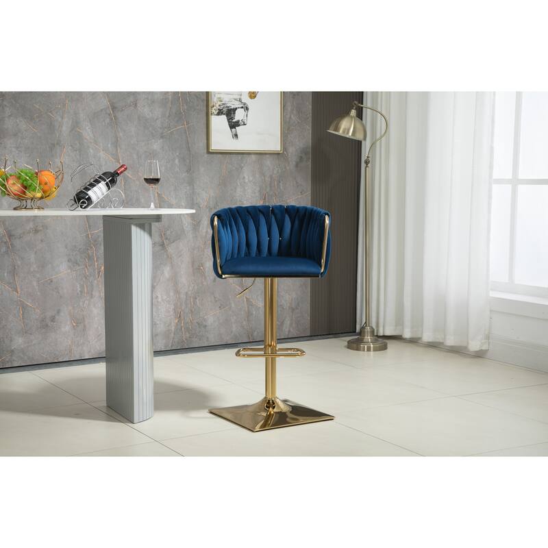 Set of 2 Vintage Bar Stools with Back and Footrest