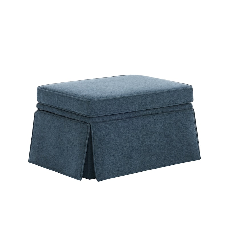 2 Set Rectangle Chenille Upholstered Storage Ottoman