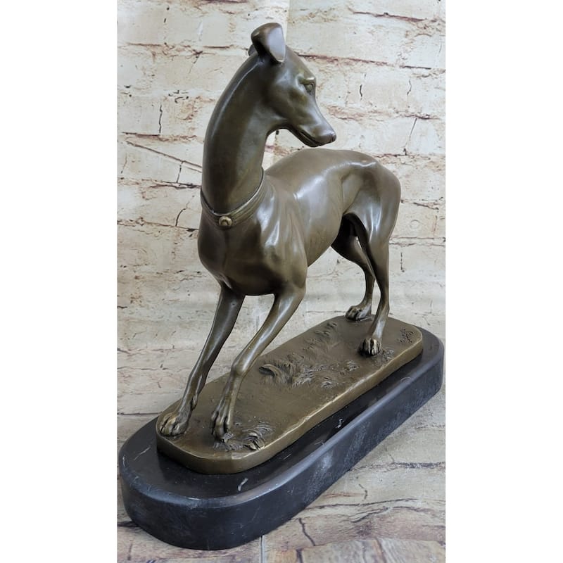 Handmade Large Bronze Of A Whippet Greyhound Imitative Dog Clic Masterpiece Figurine