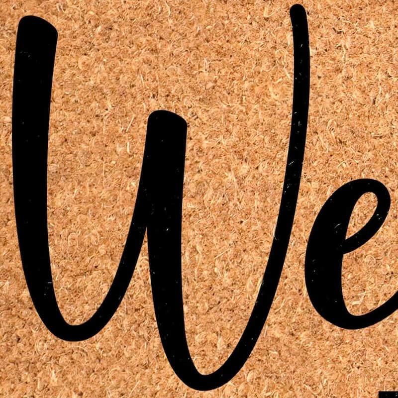 HomeRoots 17" X 29" Brown And Black Christmas Outdoor Coir Door Mat - 17.00' X '29.00