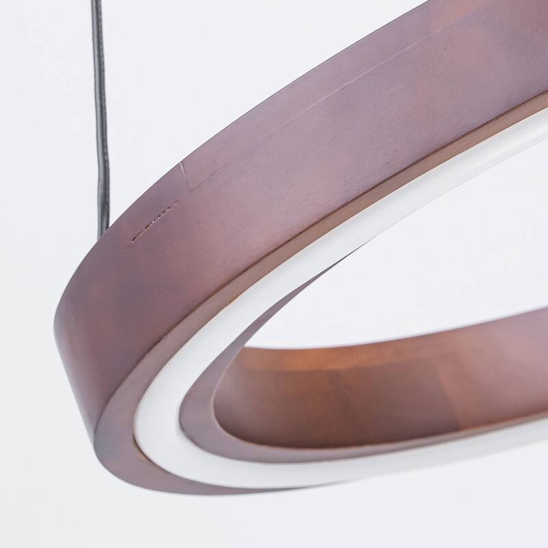 19.7" Modern Industrial LED Pendant Light with Circular Frame Ideal for Dining Rooms and Foyer Areas