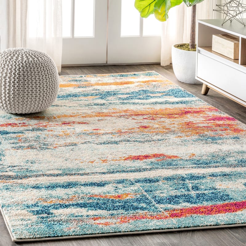 JONATHAN Y Groovy POP Modern Abstract Brushstroke Area Rug