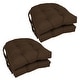 preview thumbnail 56 of 59, 16-inch U-Shaped Indoor Twill Chair Cushions (Set of 2, 4, or 6) - 16" x 16" Set of 4 - Chocolate