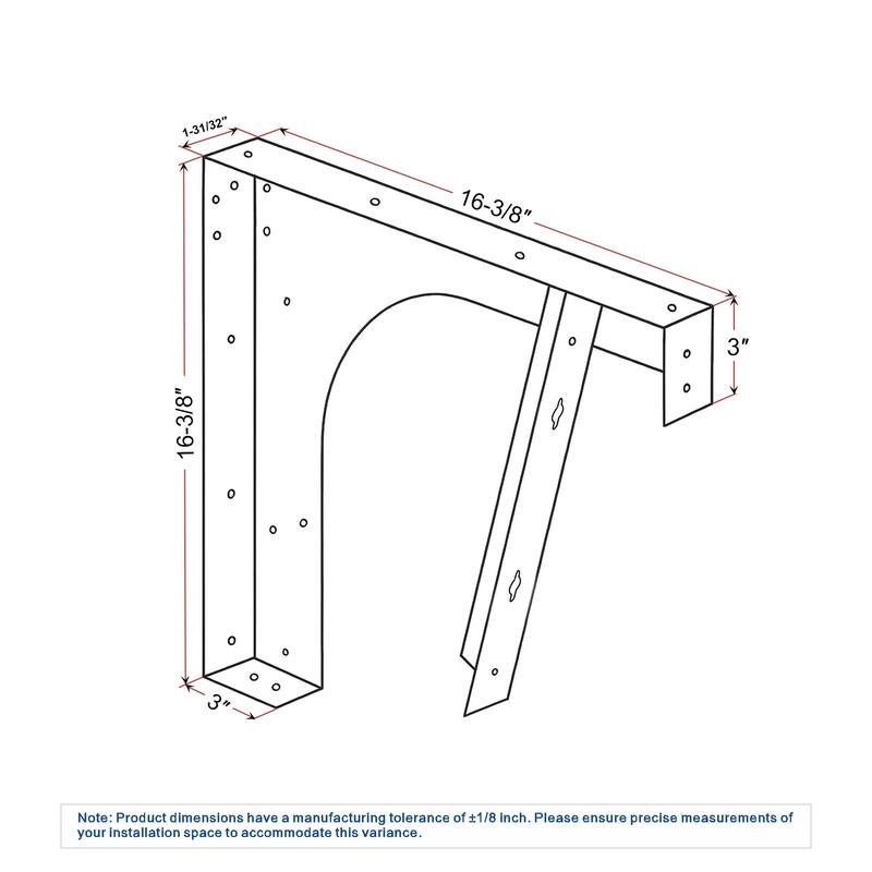 Dowell 16" ADA Floating Vanity Support Bracket