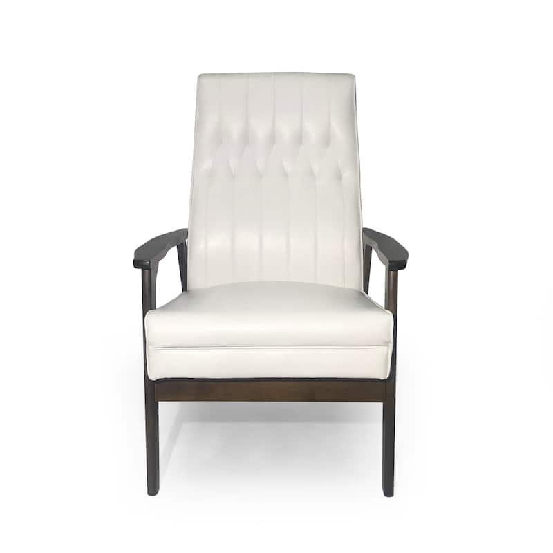 Mid Century Modern Upholstered Accent Chair - White