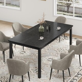 71 Inch Industrial Dining Table for 4-6 Person Rectangle Kitchen Table ...