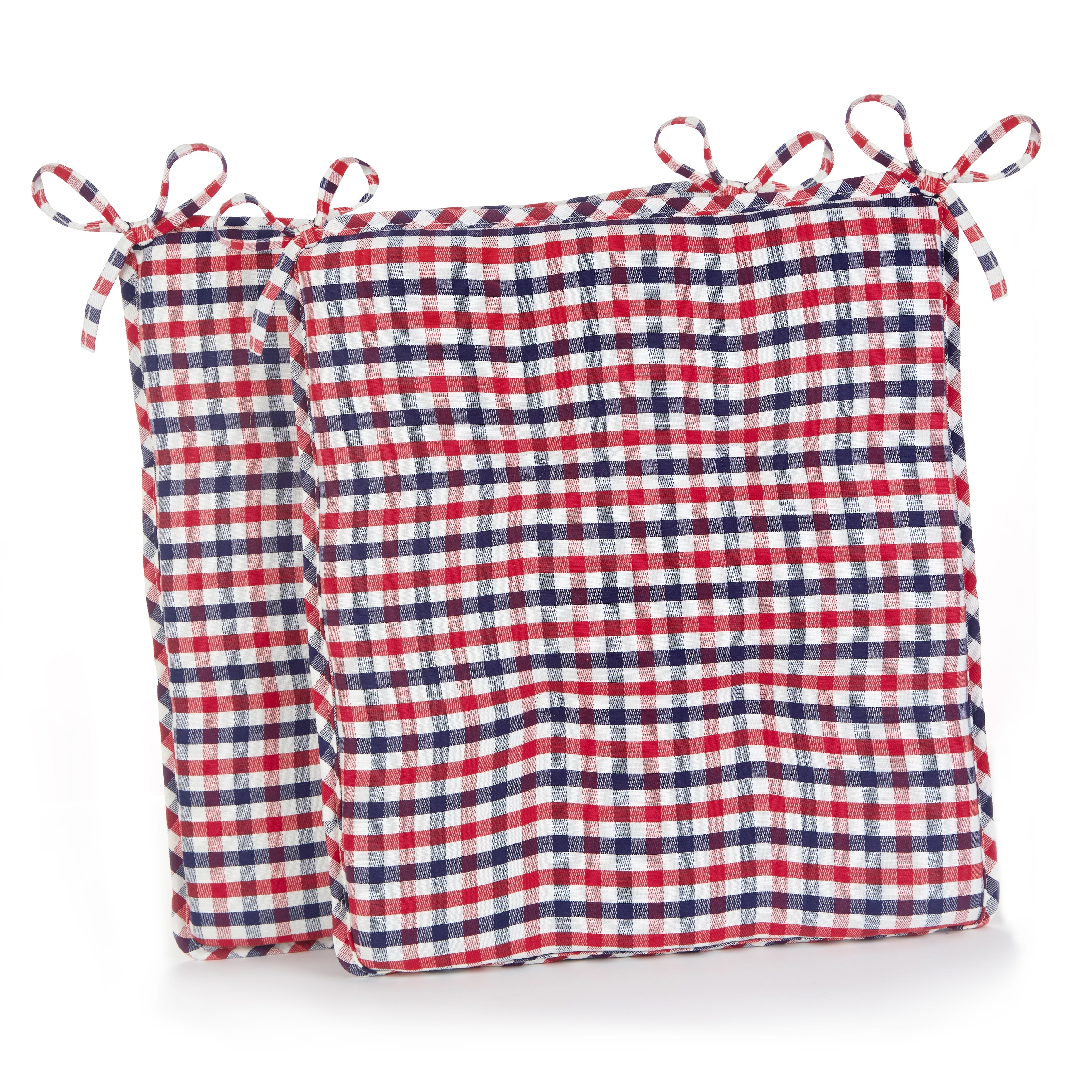 Non Slip Gripper Gingham Rocking Chair Cushion Set Red Blue Single