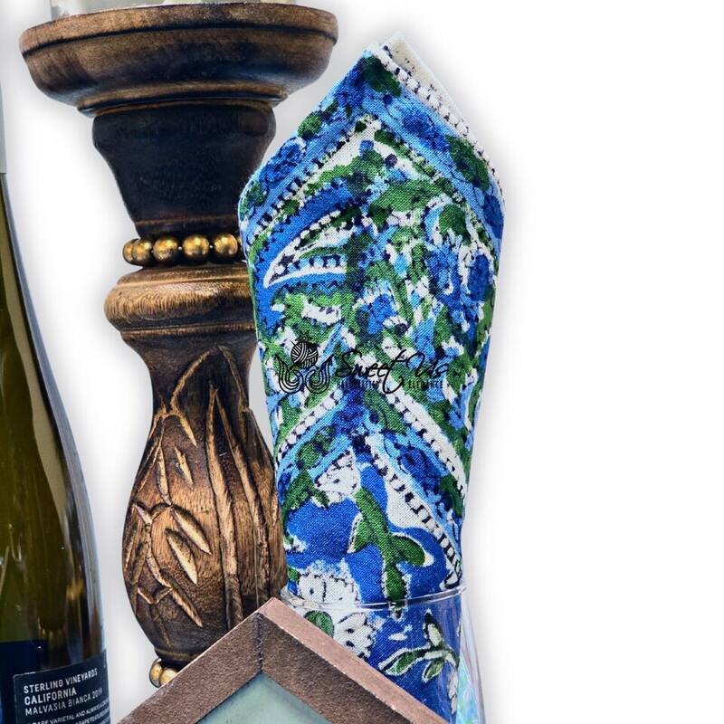 Royal Paisley Floral Cotton Block Print Tablecloth Rectangle