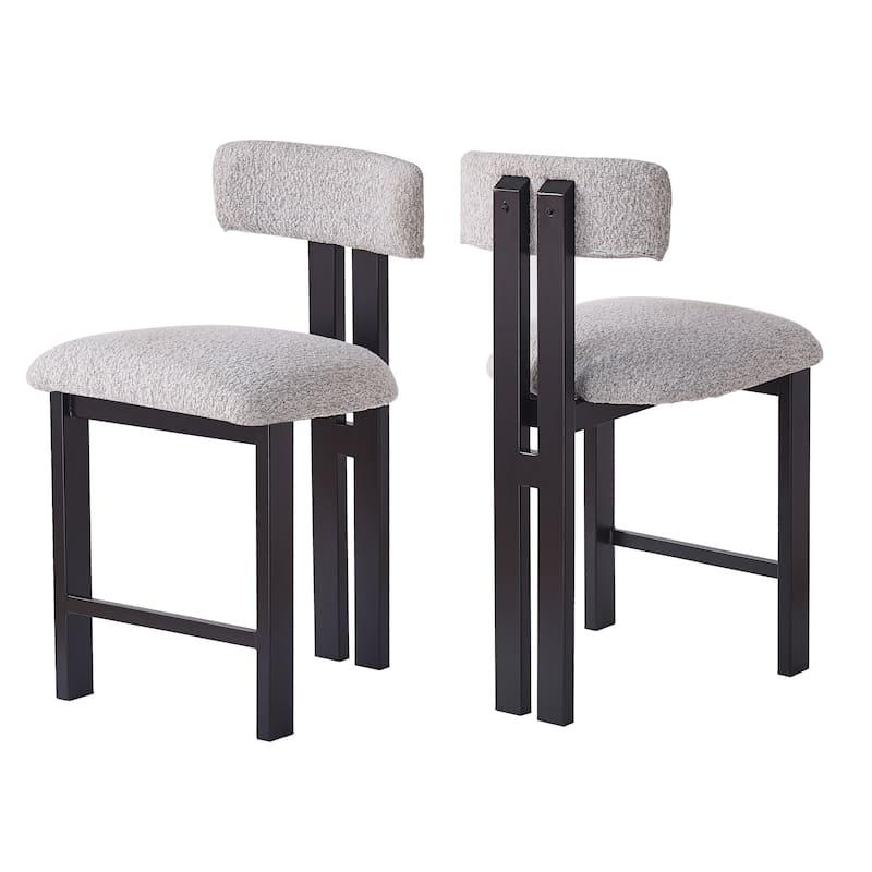 Christopher Knight Home - Ava Stylish Upholstered Round Counter stool with Low Back (Set of 2) - 21"L x 20"W x 38"H