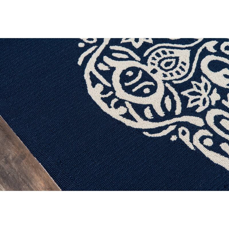 Momeni Veranda Hand Hooked Traditional Medallion Indoor Outdoor Rug