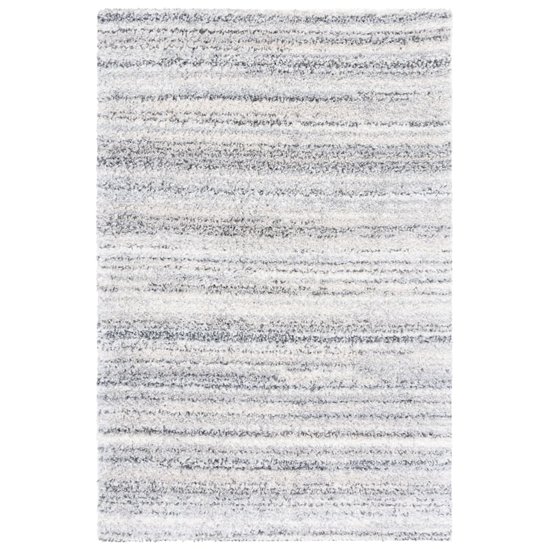 SAFAVIEH Berber Shag Bonaria Modern 1.2-inch Thick Rug - 6'7" Square - Grey/Ivory