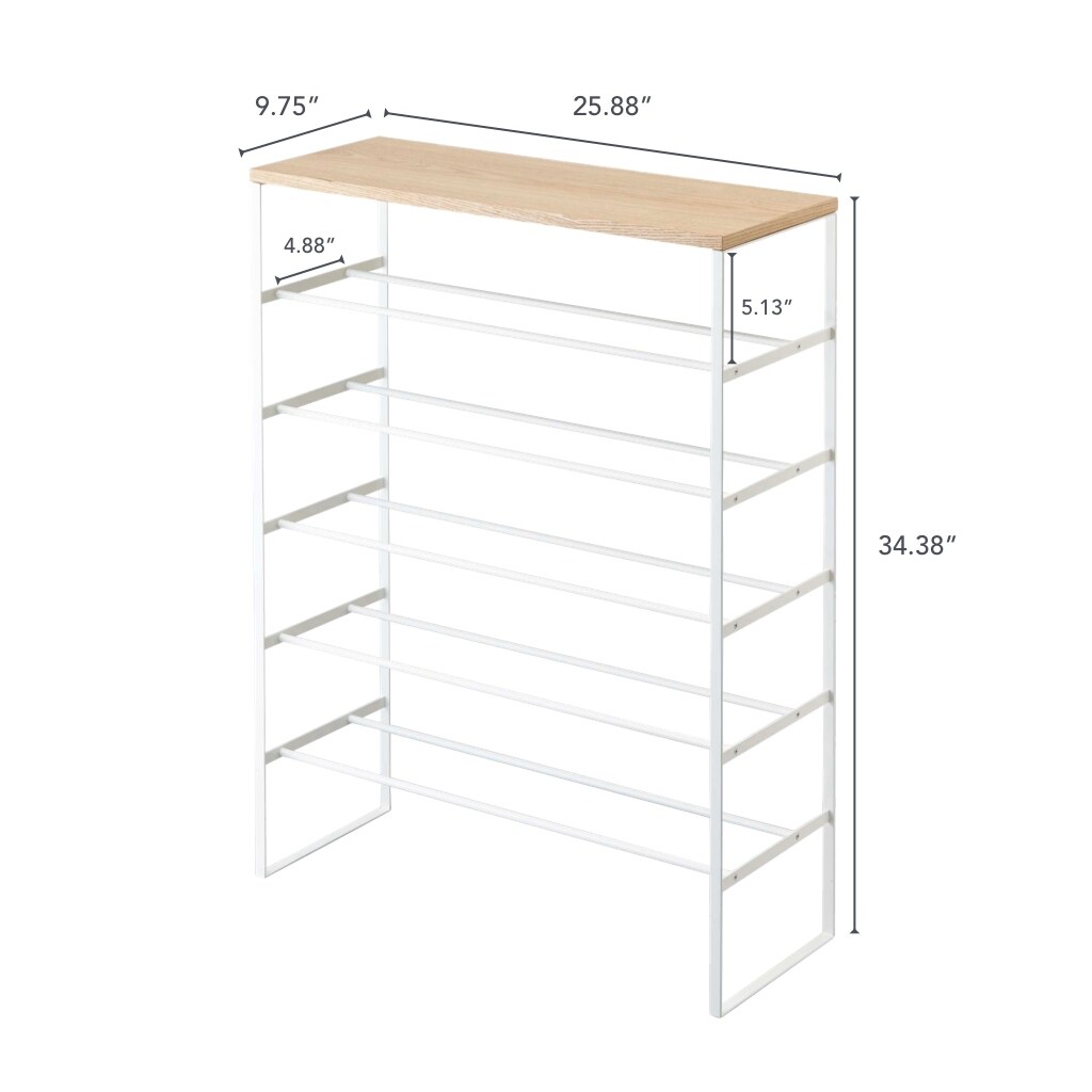 Yamazaki Home Six-Tier Shoe Rack, Steel, Holds 18 to 21 shoes