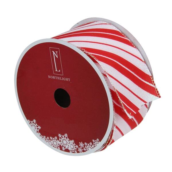 Shop Candy Cane Striped Christmas Wired Craft Ribbon 2 5 X 16 Yards Overstock 29660611