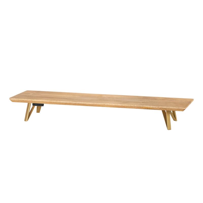 Jani Wood Monitor Stand Riser Desk - Ergonomic Design Stand, Desktop Organizer Table for Home, Office Workspace, Gaming Desk