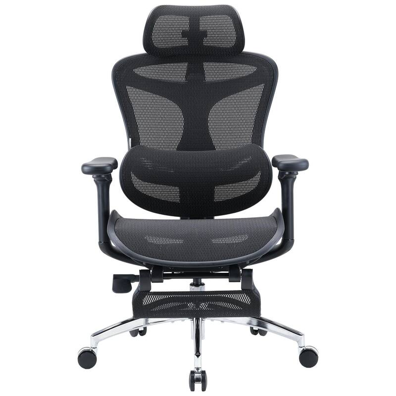 SIHOO C300 Computer Chair with Footrest, Gaming Chair with Soft 4D Armrests, Dynamic Lumbar Support and Swivel Office Chair - Black