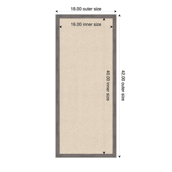 dimension image slide 29 of 91, Amanti Art Framed Fabric Pinboard Natural Linen Printed Bulletin Board