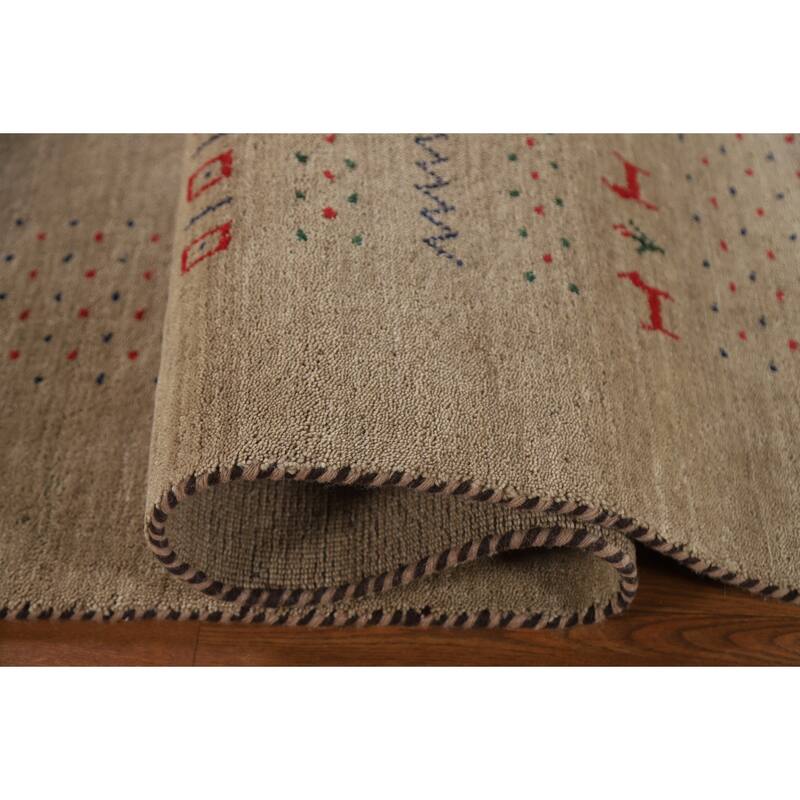 Gabbeh Indian Area Rug Handmade Wool Carpet - 7'9"x 9'10"