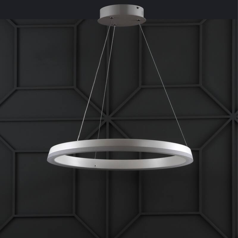 Benton 23.5" 1-Light LED Metal Hoop Pendant, by JONATHAN Y