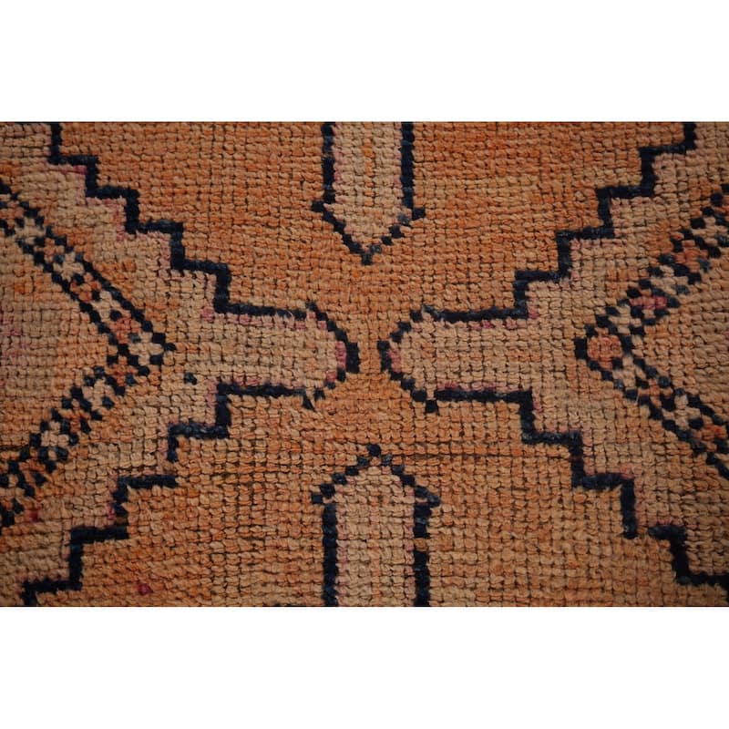 Transitional Oushak Vintage Runner Rug Handmade Foyer Wool Carpet - 3'2"x 10'9"