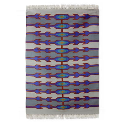 Handmade Directions Wool area rug (India ) - Big