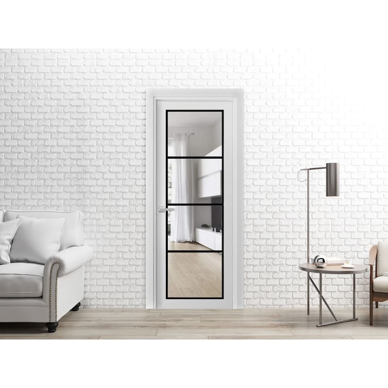 Solid French Door 18x80 Lucia 2466 White Silk| Bathroom