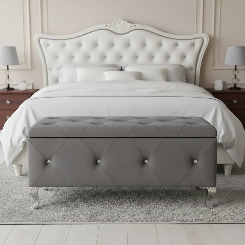 Upholstered Tufted Storage Bench