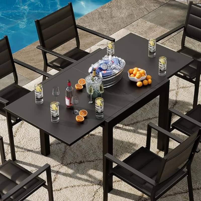Expandable Outdoor Dining Table for Backyard and Deck - N/A - Grey
