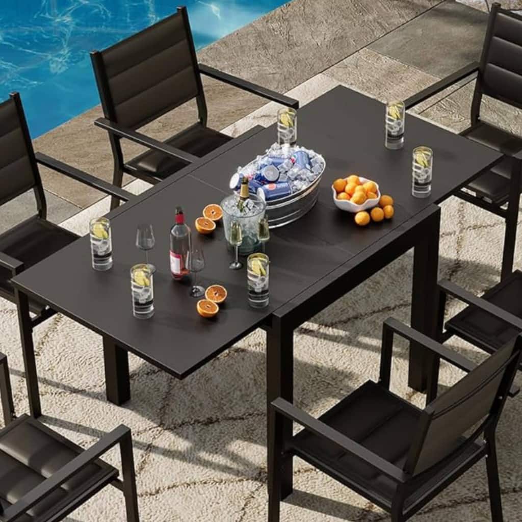 Expandable Outdoor Dining Table for Backyard and Deck - N/A