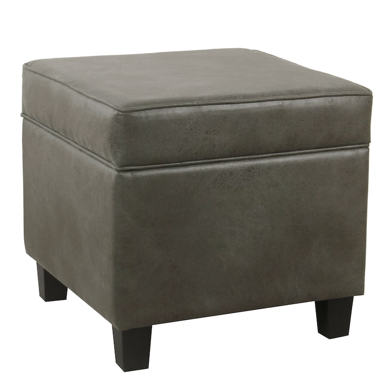 Copper Grove Schagen Square Ottoman with Lift-off Top - Grey