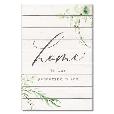 Highland Home 12 x 18 Slatted Wood Wall Décor Sign - Gathering Place