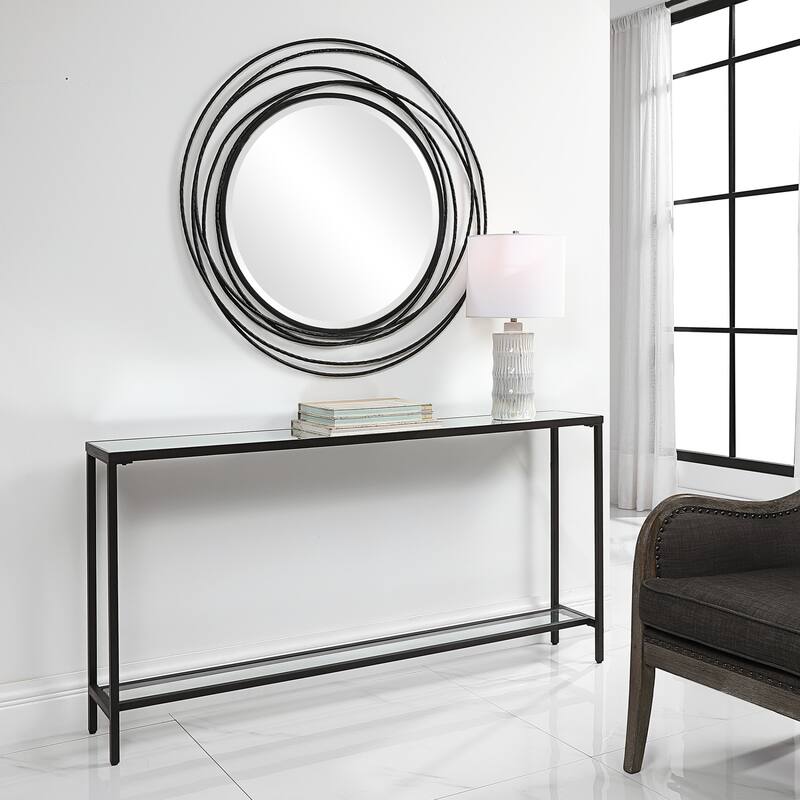 Uttermost 24997 Hayley 10" Wide Mirror Top Steel Console Table