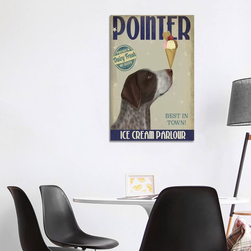 iCanvas "German Shorthaired Pointer Ice Cream" by Fab Funky Canvas Print - 40x26x1.5