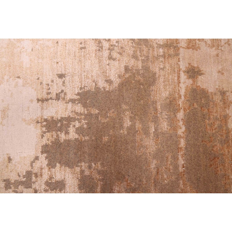 ECARPETGALLERY Hand-knotted Legacy Brown Silk, Wool Rug - 2'7 x 12'0