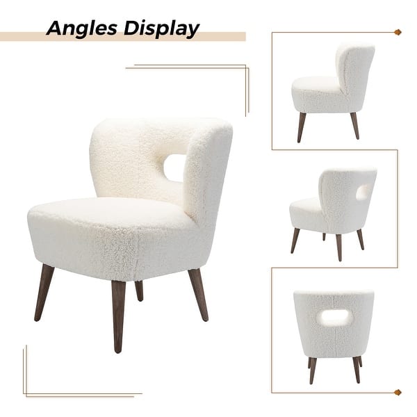 dimension image slide 8 of 16, Dulcinea Ullna Lambskin Sherpa Upholstery Accent Chair by HULALA HOME
