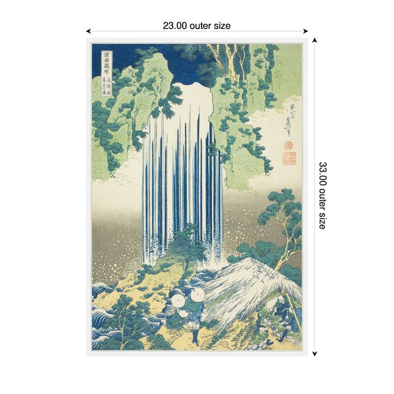 Kate and Laurel Sylvie Katsushika Hokusai Yoro Waterfall in Mino Province 1833 Framed Canvas by The Art Institute of Chicago