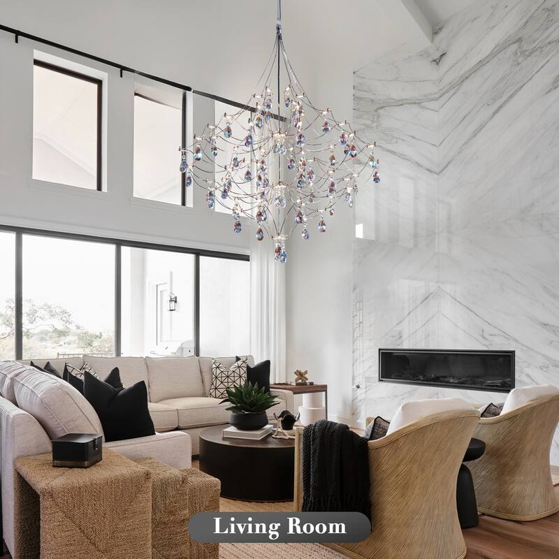 KAYLA Modern Crystal Chandelier - Luxury LED Pendant Ceiling Light