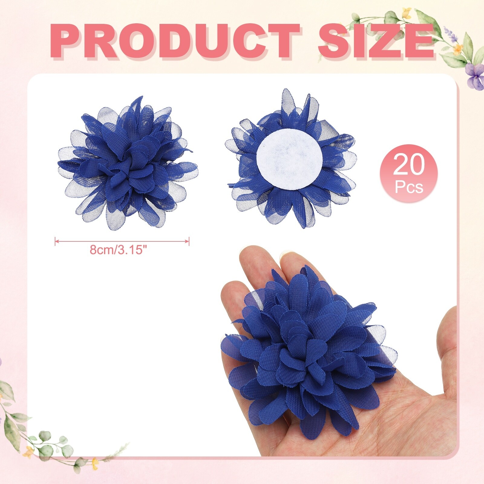 Chiffon Flower, Fabric Flowers Bows Sewing Fabric Appliques Headband Embellishments for Crafts