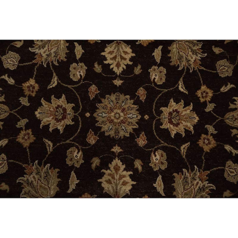 Hand Knotted Oriental 100% Wool Carpet Traditional Floral Brown Agra Area Rug - 12' 3'' X 9' 2''