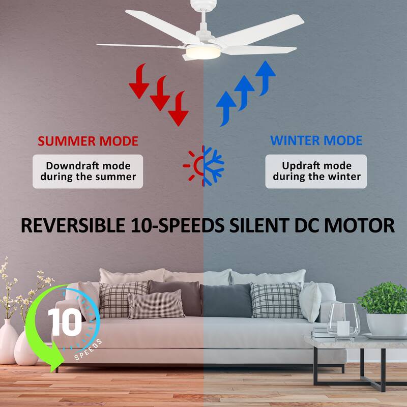 CARRO Boreas 52" Smart Ceiling Fan with Light and Remote-Downrod