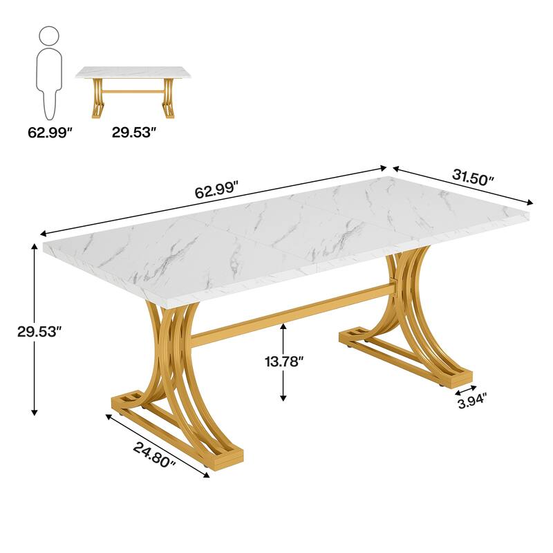 63'' Modern Executive Computer Desk with Trestles Legs, Large Writing Table for Home Office