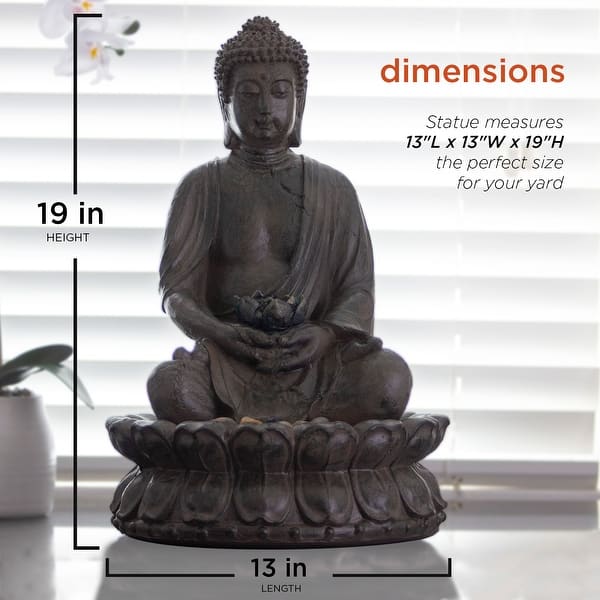 Tabletop Buddha Water Feature with LED light - Overstock - 9512750