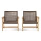 preview thumbnail 8 of 8, Hampton Outdoor Wood/Wicker Club Chair (Set of 2) by Christopher Knight Home
