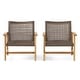 preview thumbnail 22 of 28, Hampton Outdoor Wood/Wicker Club Chair (Set of 2) by Christopher Knight Home
