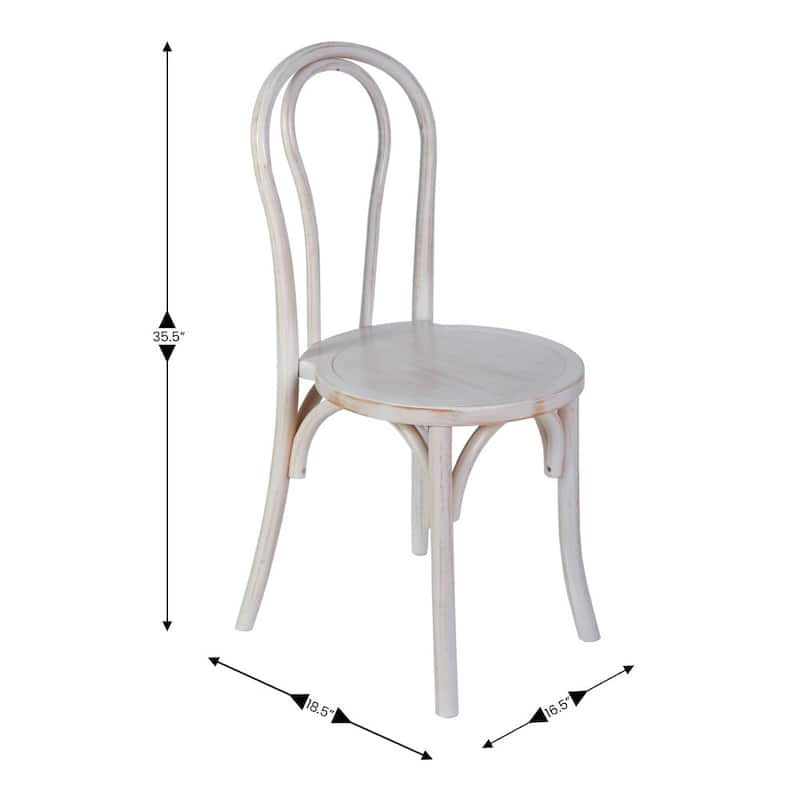 Commercial Solid Wood Stackable Dining Chair with Fixed Floor Glides - 18.5"D x 16.5"W x 35.5"H