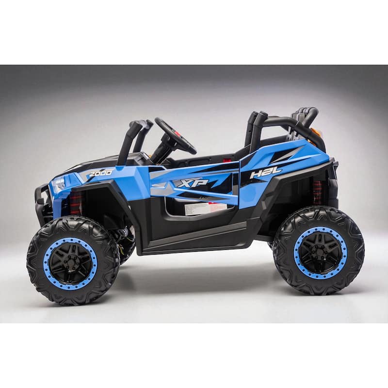 24V 4WD 2-Seater Kids Ride On UTV with Remote Control, Bluetooth Music, Dual Doors, LED Headlights,Suspension & Battery Display