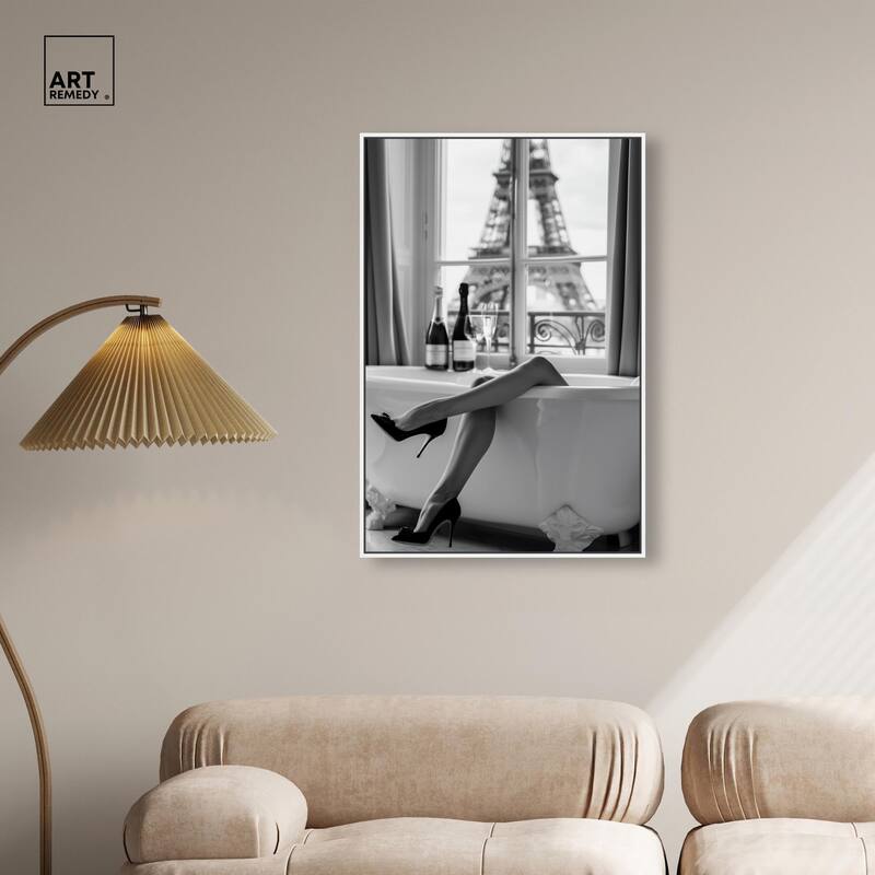 Bathtub Sit Back Glam Canvas by Art Remedy