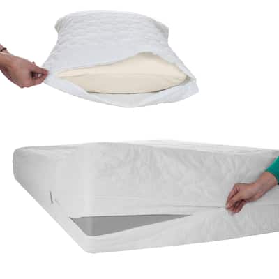 Remedy Bed Bug Dust Mite Cotton Mattress & Pillow Protector-Twin